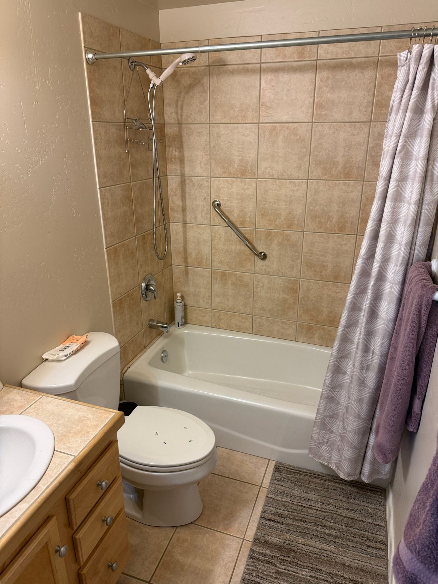 Bathroom with tub and shower